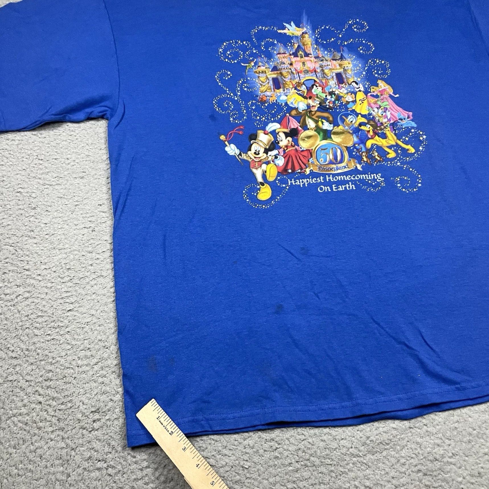 Disney VINTAGE Disney T-Shirt Men 2XL Blue Mickey Mouse 50th Anniversary Disneyland Resort Shirt Size US XXL / EU 58 / 5 - 6 Thumbnail