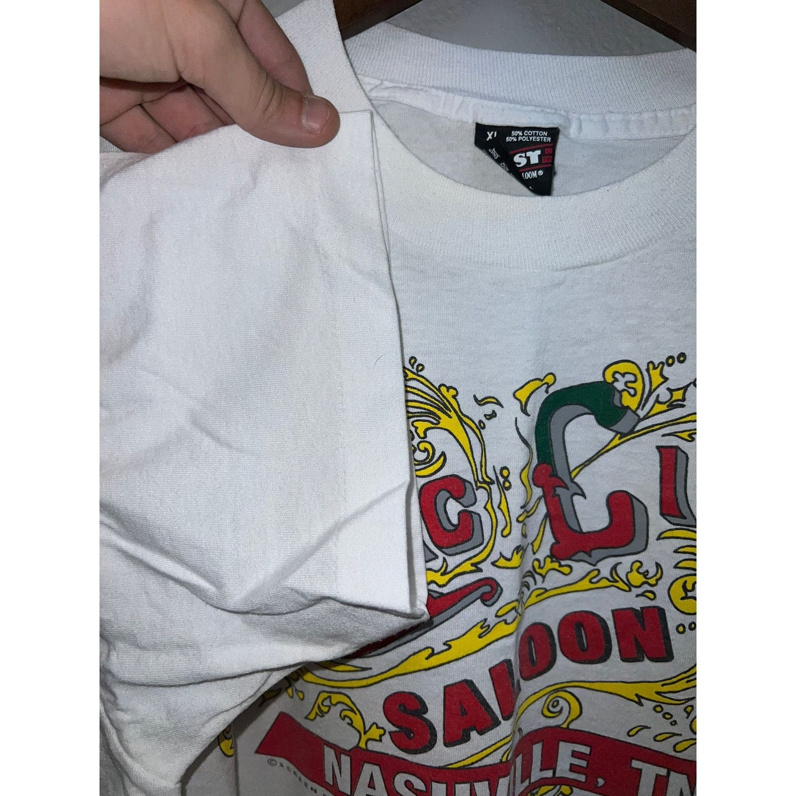 Fruit Of The Loom Vintage Music City Shirt Saloon Nashville TN Tee 90s 1994 XL Size US XL / EU 56 / 4 - 6 Thumbnail