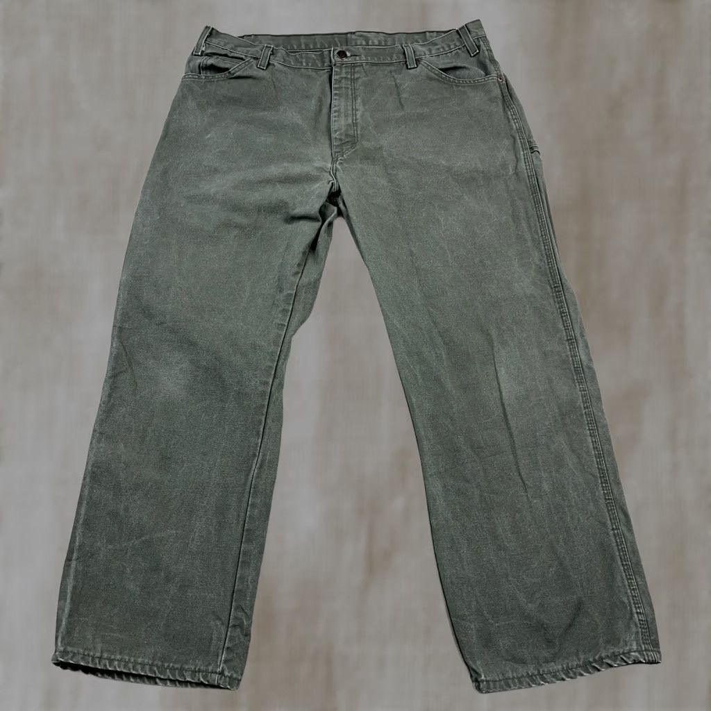 Dickies VINTAGE Dickies Pants Men 40x30 Green Carpenter Canvas Baggy Y2K Moss Olive Workwear Size US 40 / EU 56 - 1 Thumbnail