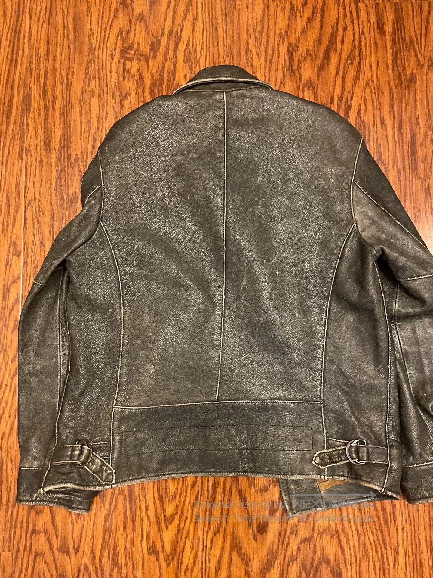Japanese Brand Black Vintage Buffalo Leather Jacket. Size US XL / EU 56 / 4 - 8 Thumbnail