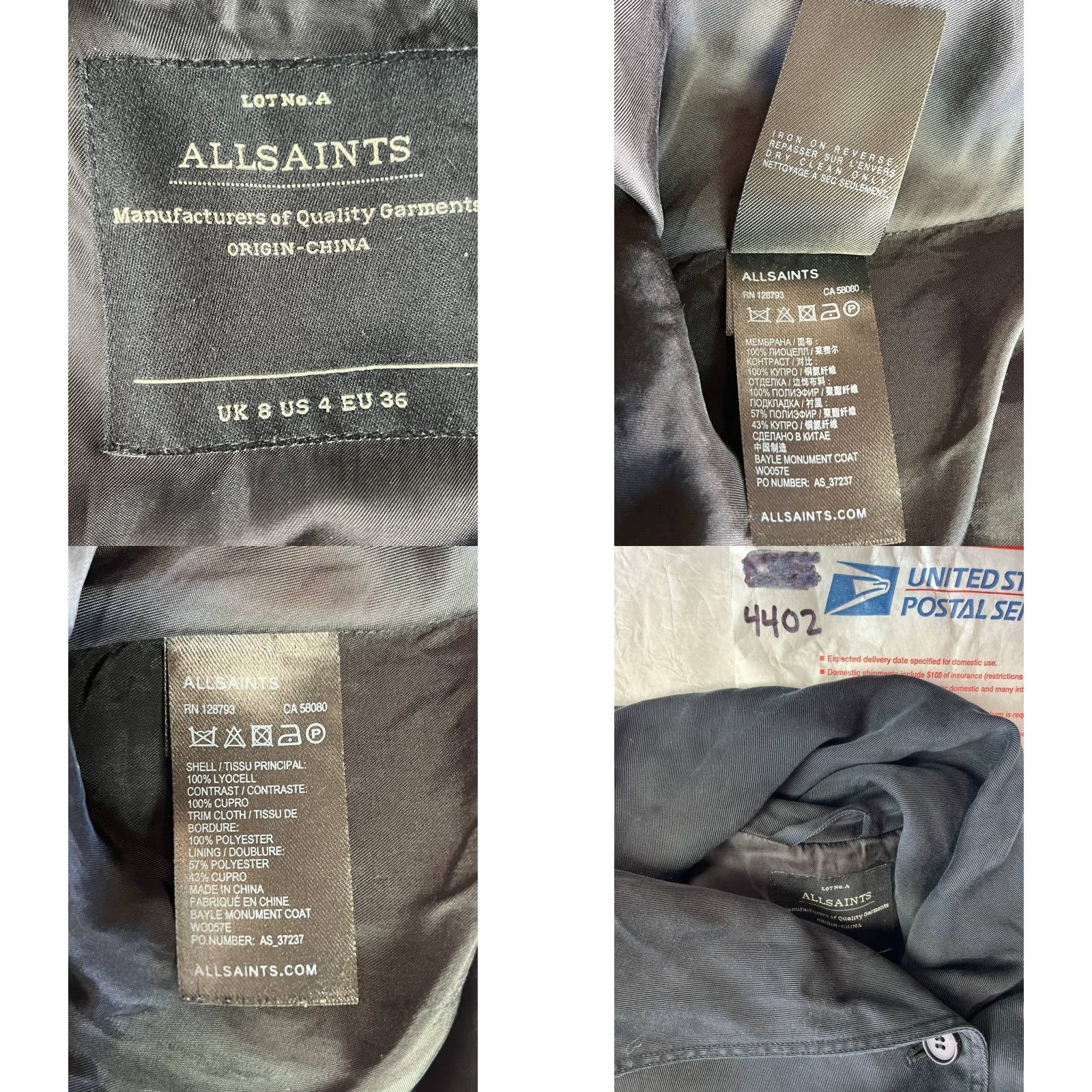 Allsaints AllSaints Wrap Sweater Black Women's Size 4 Cowl Neck Open Relaxed Regular Knitted Solid Swtwr Womens Size S / US 4 / IT 40 - 8 Thumbnail