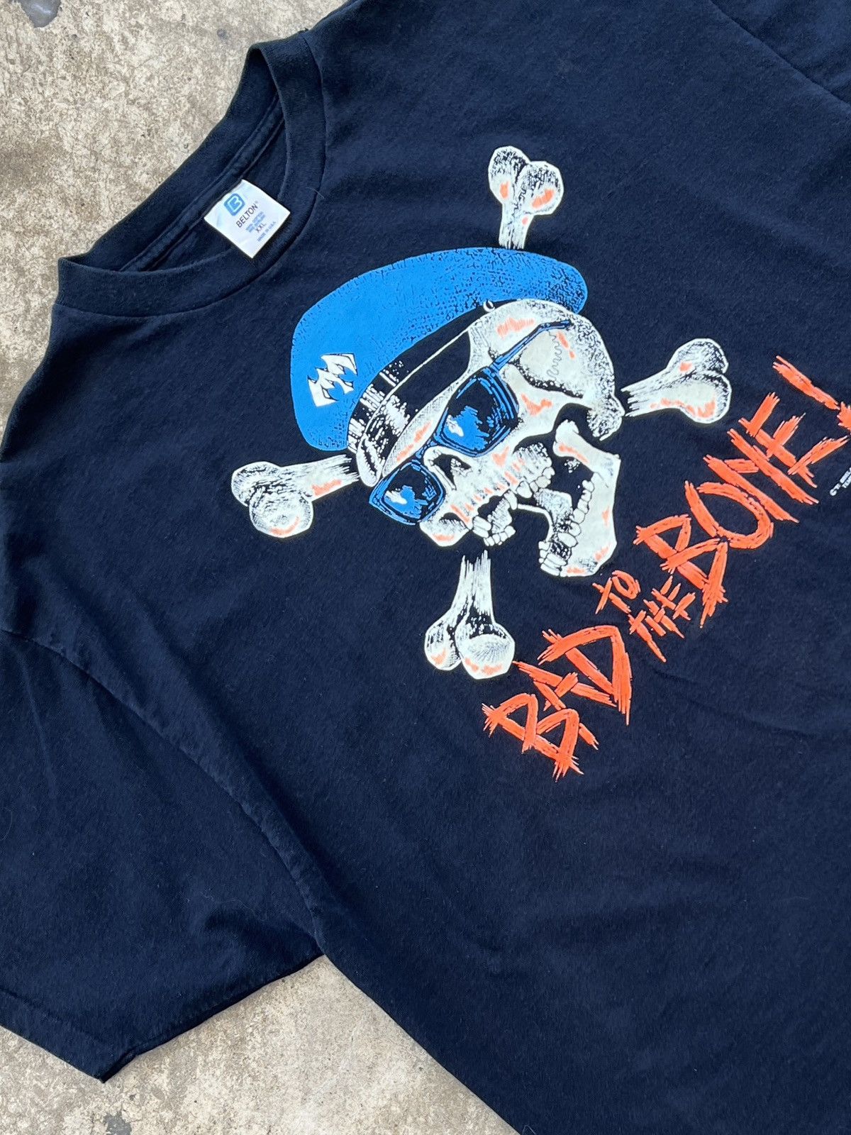 Vintage Vintage 1991 Bad to the Bone Skull Single Stitch Tee 2XL Size US XXL / EU 58 / 5 - 1 Thumbnail