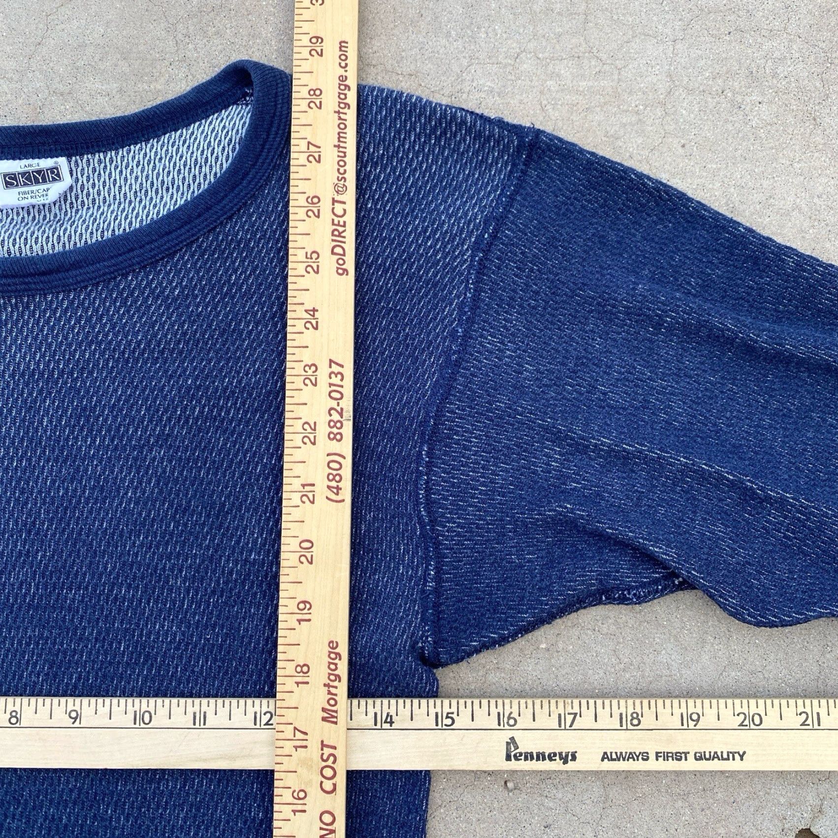 Vintage VINTAGE SKYR Long Sleeve Thermal Shirt L Cotton Heavyweight Blue Mens L Thermal Cotton Blue Size US L / EU 52-54 / 3 - 3 Thumbnail