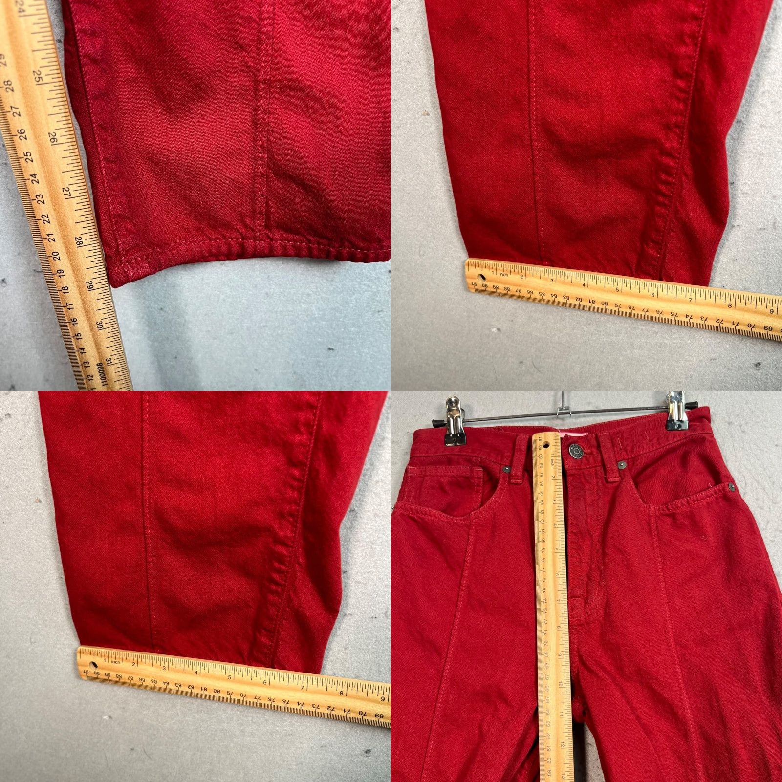 Madewell Madewell Jeans Baggy Straight 24 Adult Womens 24 Deep Red 100% Cotton Denim 5-Pocket Design Vintage: No Size 42" / US 20 - 8 Thumbnail