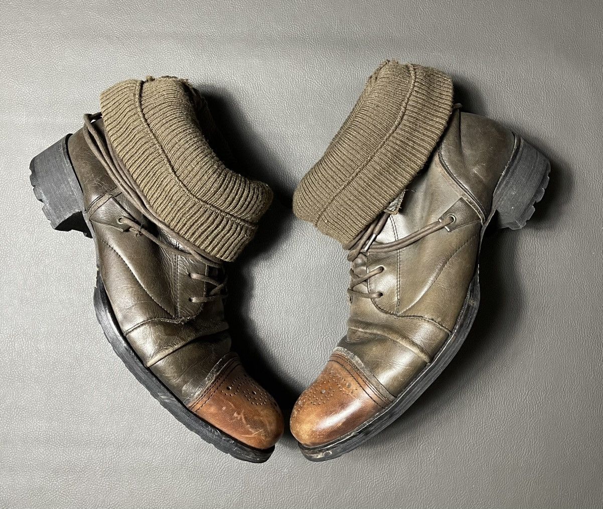 靴 alfredo BANNISTER lace-up layered boots Alfredo Bannister Laceup layered boot