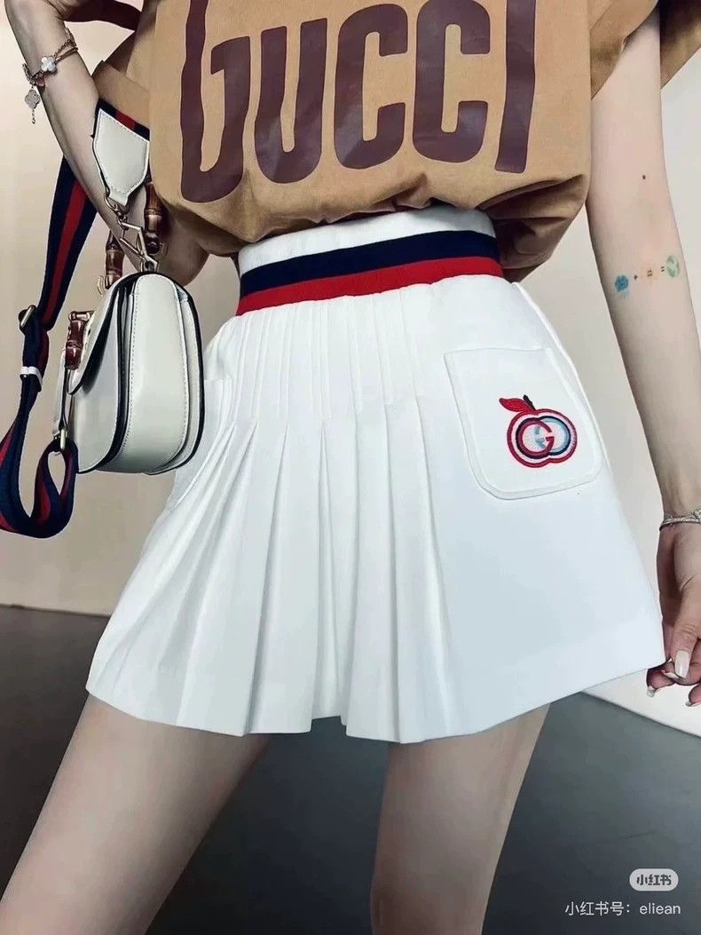 Gucci Gucci Size XS Webbing pleated skirt 2504-Nextarrow Size 25" / US 0 / IT 36 - 8 Thumbnail