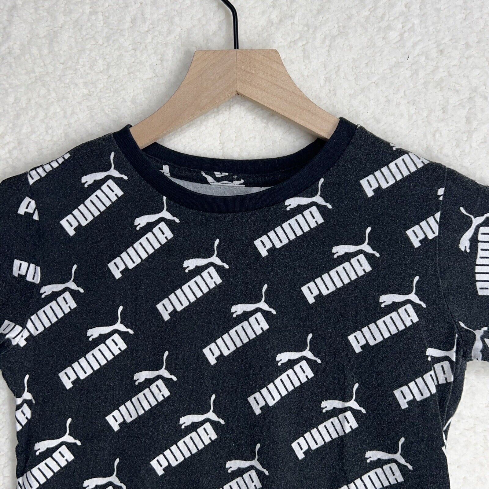Puma Puma youth size 8 unisex T-Shirt Black White Size M / US 6-8 / IT 42-44 - 2 Thumbnail