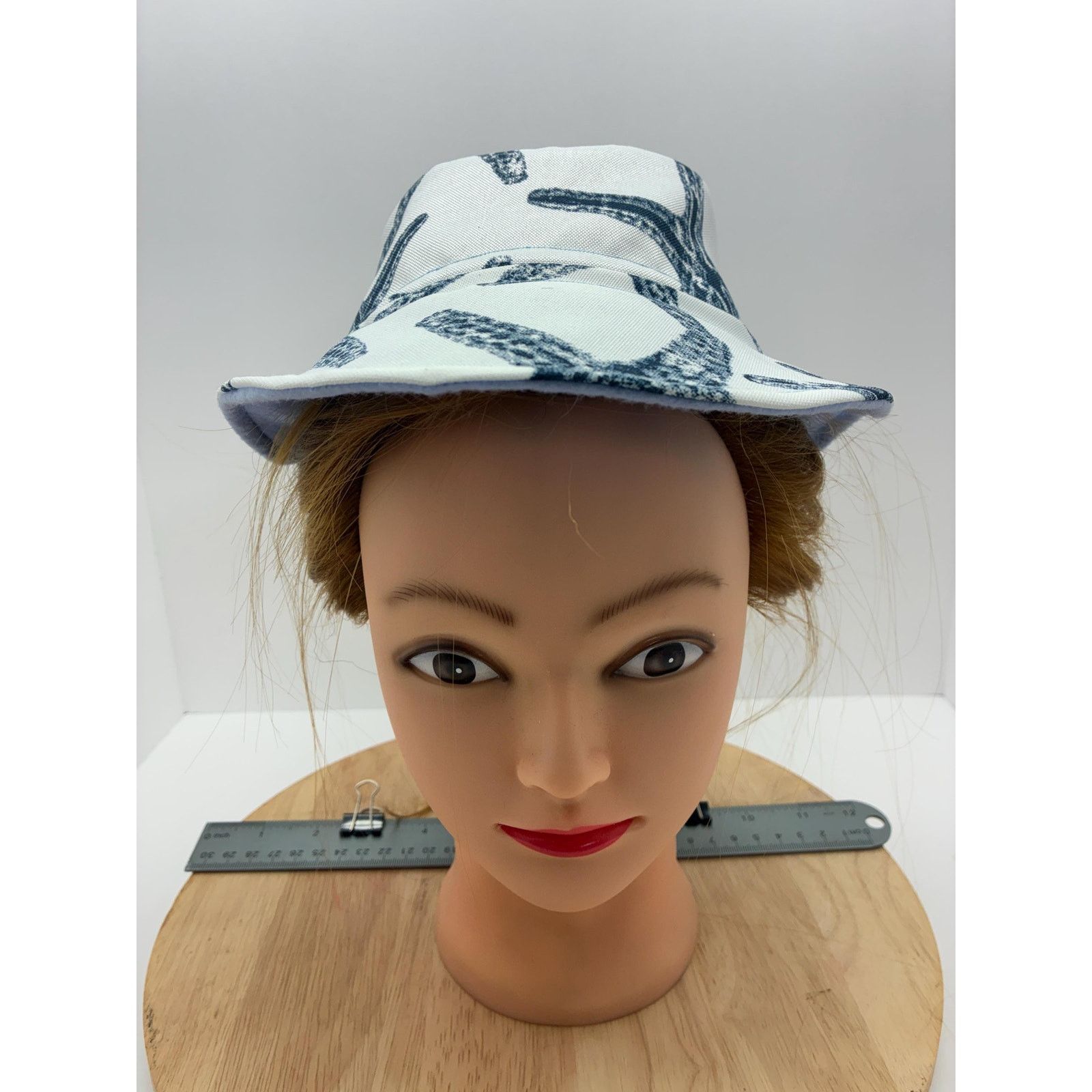 Other Upcycled Bucket Hat — Navy & White Starfish Print, Size ONE SIZE - 12 Thumbnail