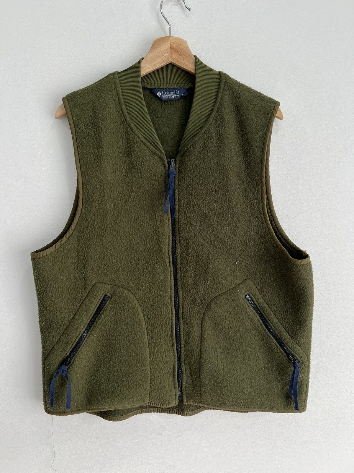 Columbia Vintage Columbia Fleece Vest Olive Green jacket zip Size US L / EU 52-54 / 3 - 1 Thumbnail