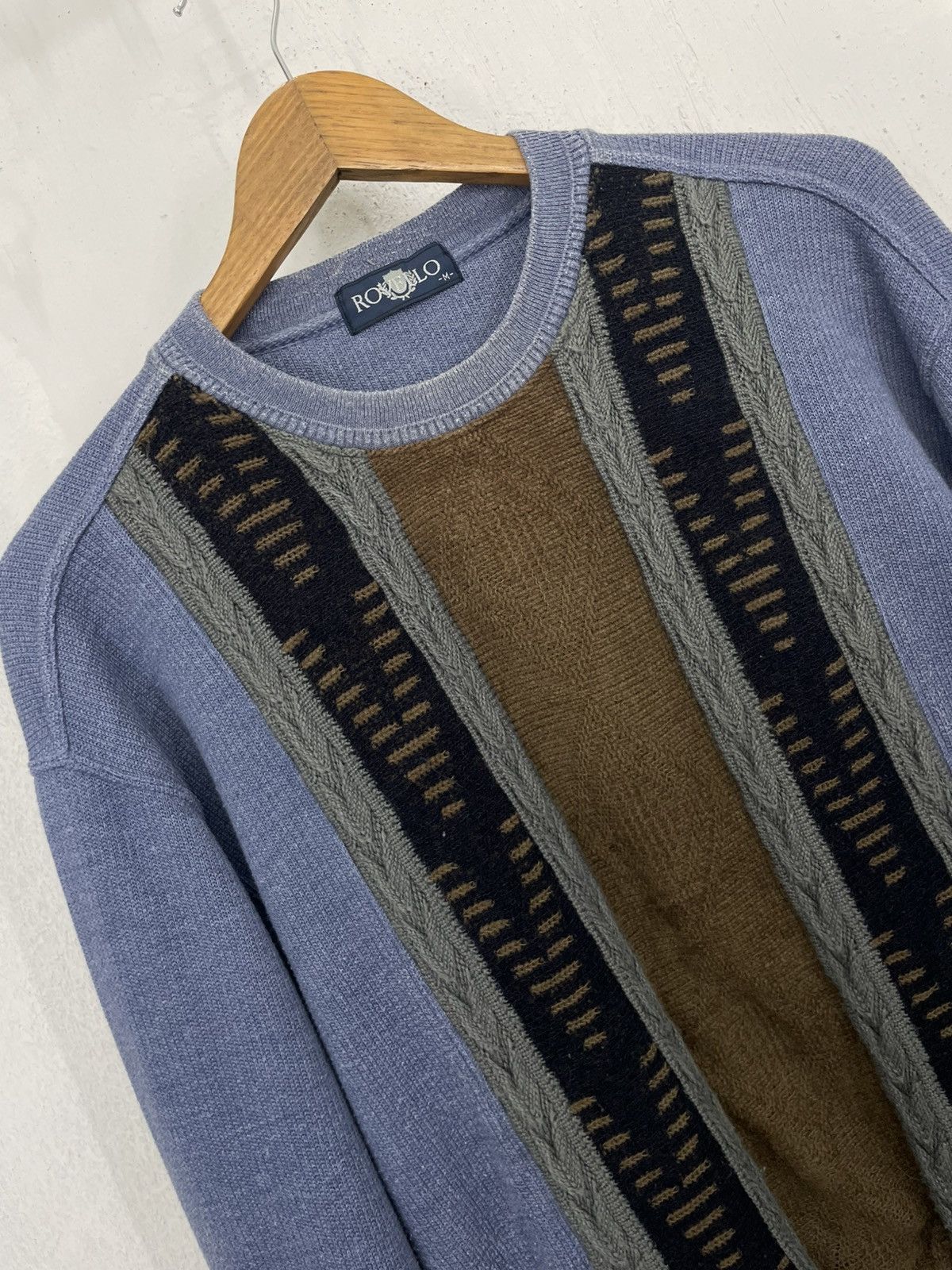 Carlo Colucci Rovelo Cardigan Coogi 3D Pure Wool 90’s Style Size US M / EU 48-50 / 2 - 3 Thumbnail