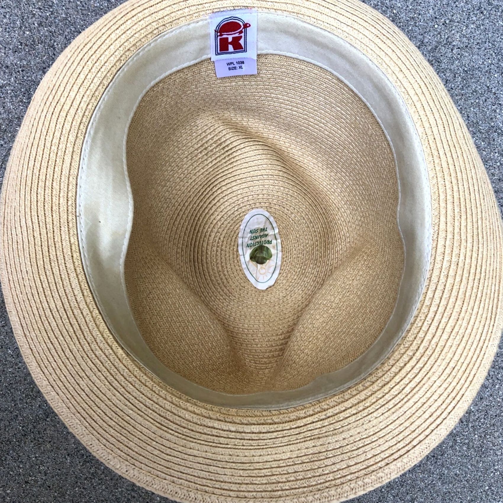 Vintage VINTAGE Turtle K Paper Fedora Hat Women's XL Beige Sun Protection Cap Size ONE SIZE - 6 Thumbnail