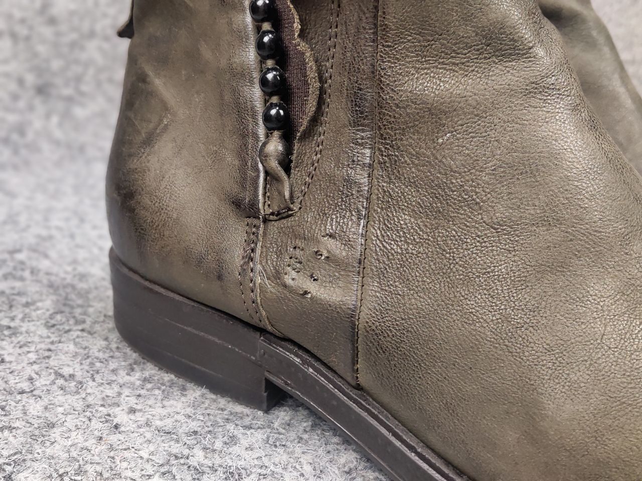 A.S.98 A.S.98 Airstep Design Swamp green Ankle Zip Leather Boots Size US 10 / IT 40 - 18 Thumbnail