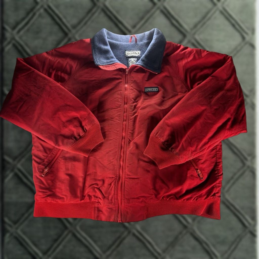 Lands' End VINTAGE Lands End Squall Jacket Mens XL Red 90s Fleece Lined Thrashed USA Size US XL / EU 56 / 4 - 1 Thumbnail