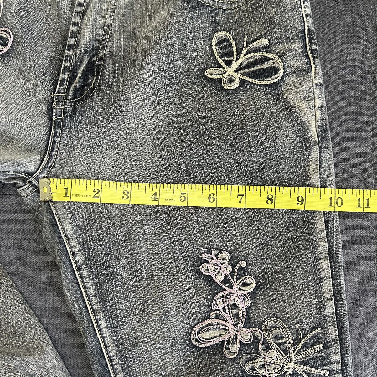 If Six Was Nine Embroidery Art Flower Flared Jeans Size US 29 - 18 Thumbnail
