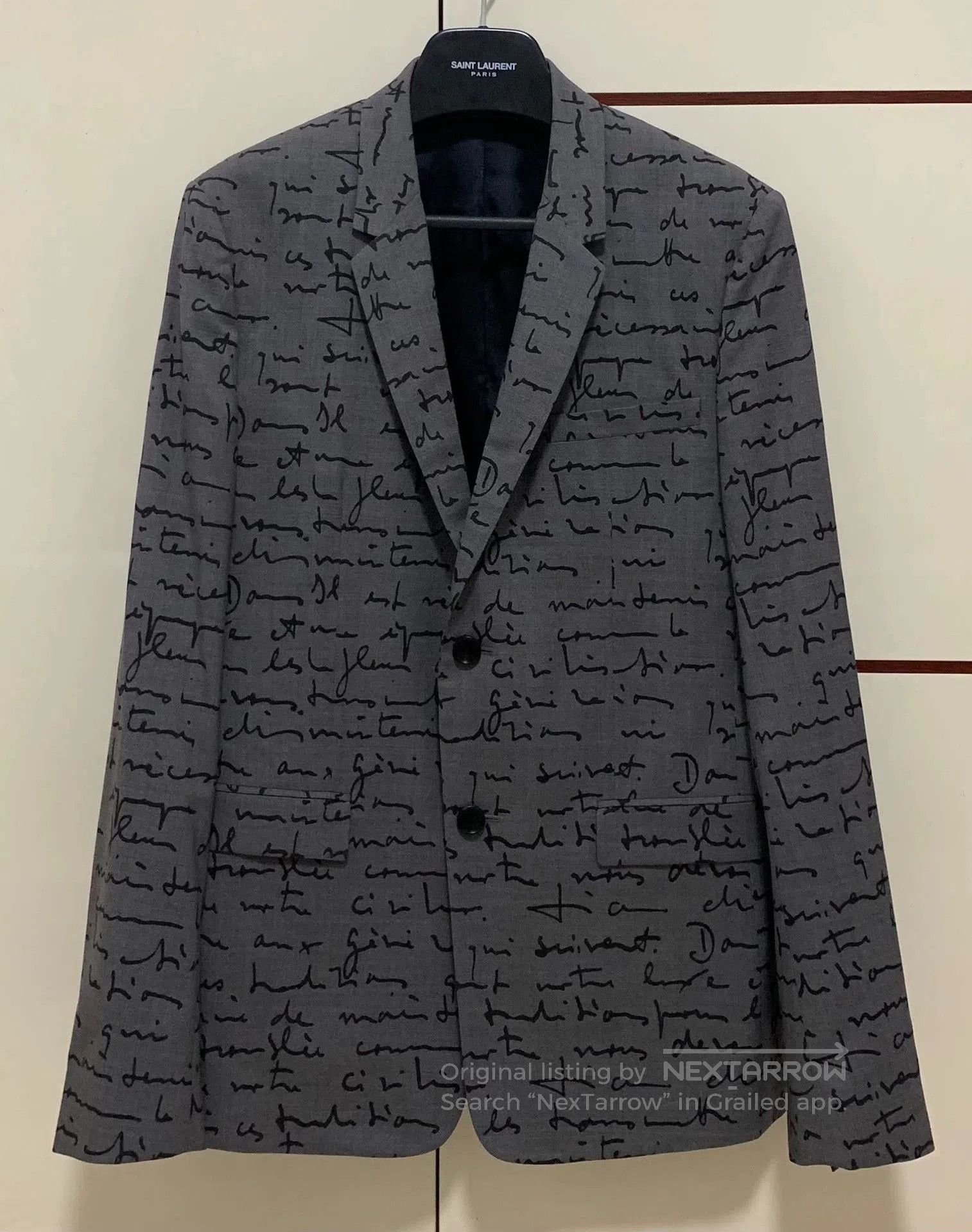 Dior Gray Handwriting Print Blazer. Size US M / EU 48-50 / 2 - 1 Thumbnail