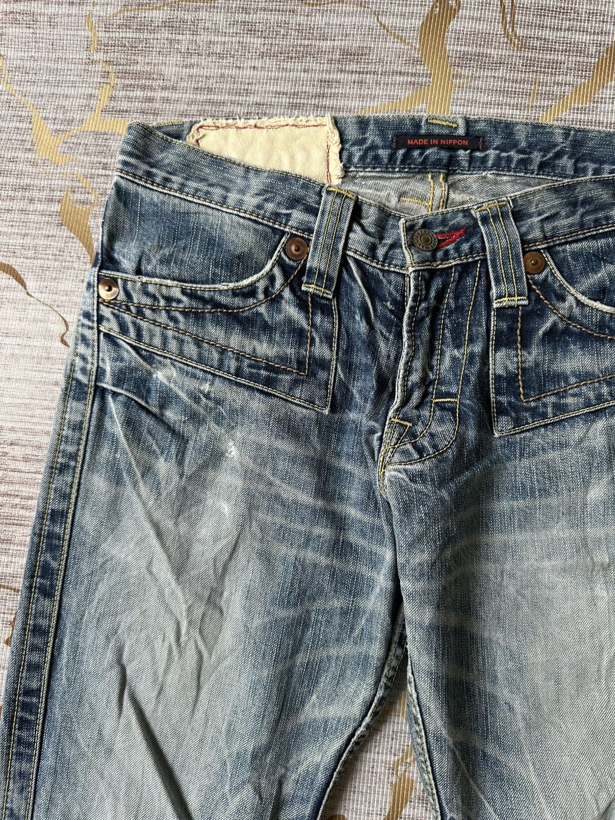 Japanese Brand FLARE Blue Way Japan Claw Marks Distressed Design Denim Size US 30 / EU 46 - 10 Thumbnail