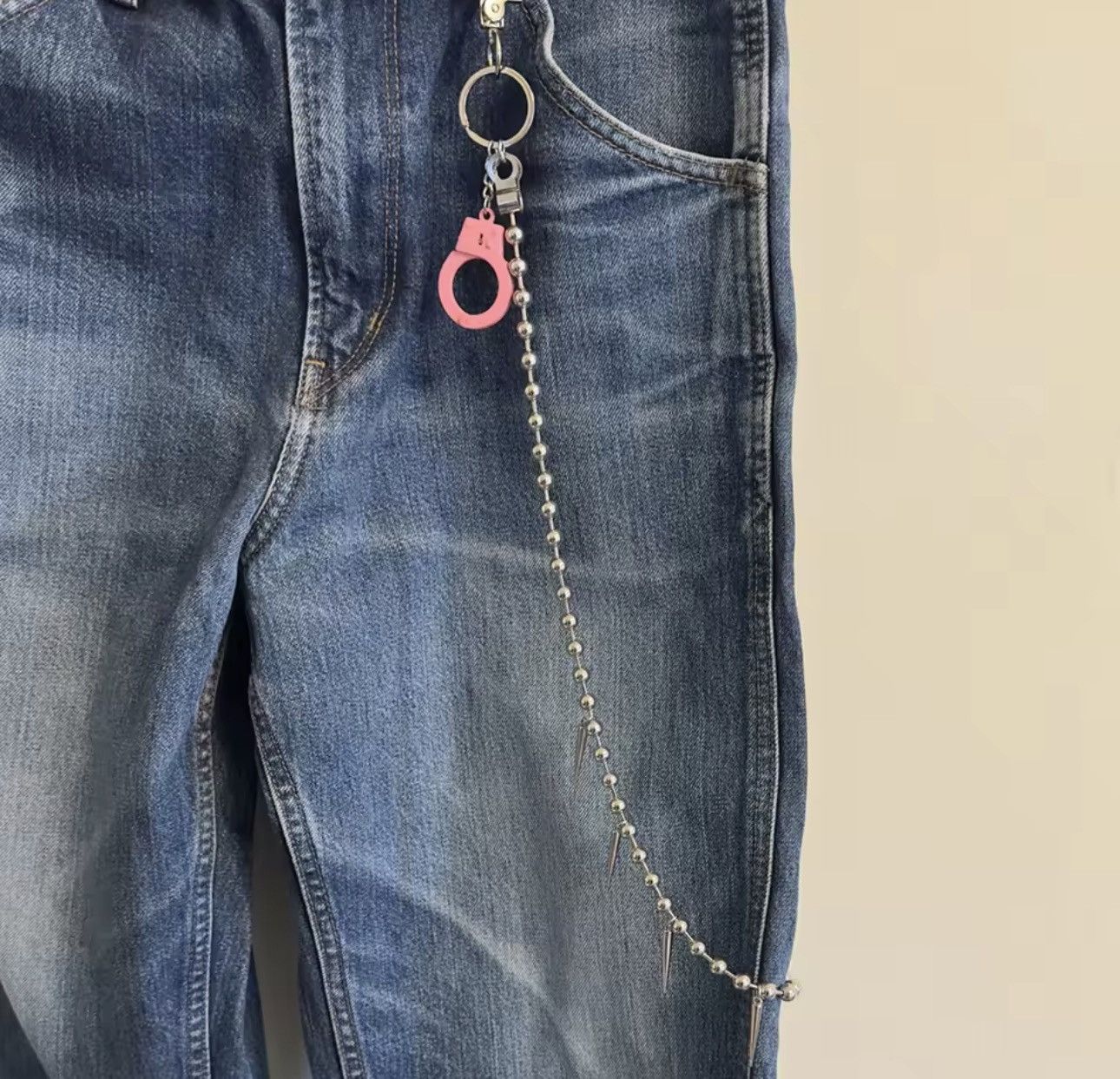 Jewelry Spiked Goth E-Boy Ball Chain | Handcuff Wallet Chain Size ONE SIZE - 3 Thumbnail