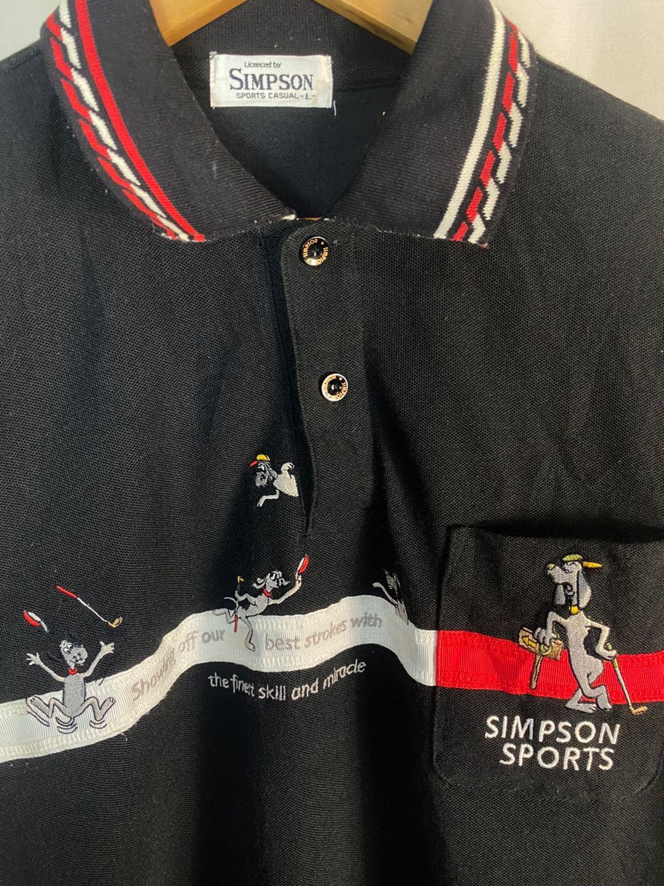 Japanese Brand Simpsons embroidered logo long sleeve polo shirt Size US L / EU 52-54 / 3 - 3 Thumbnail