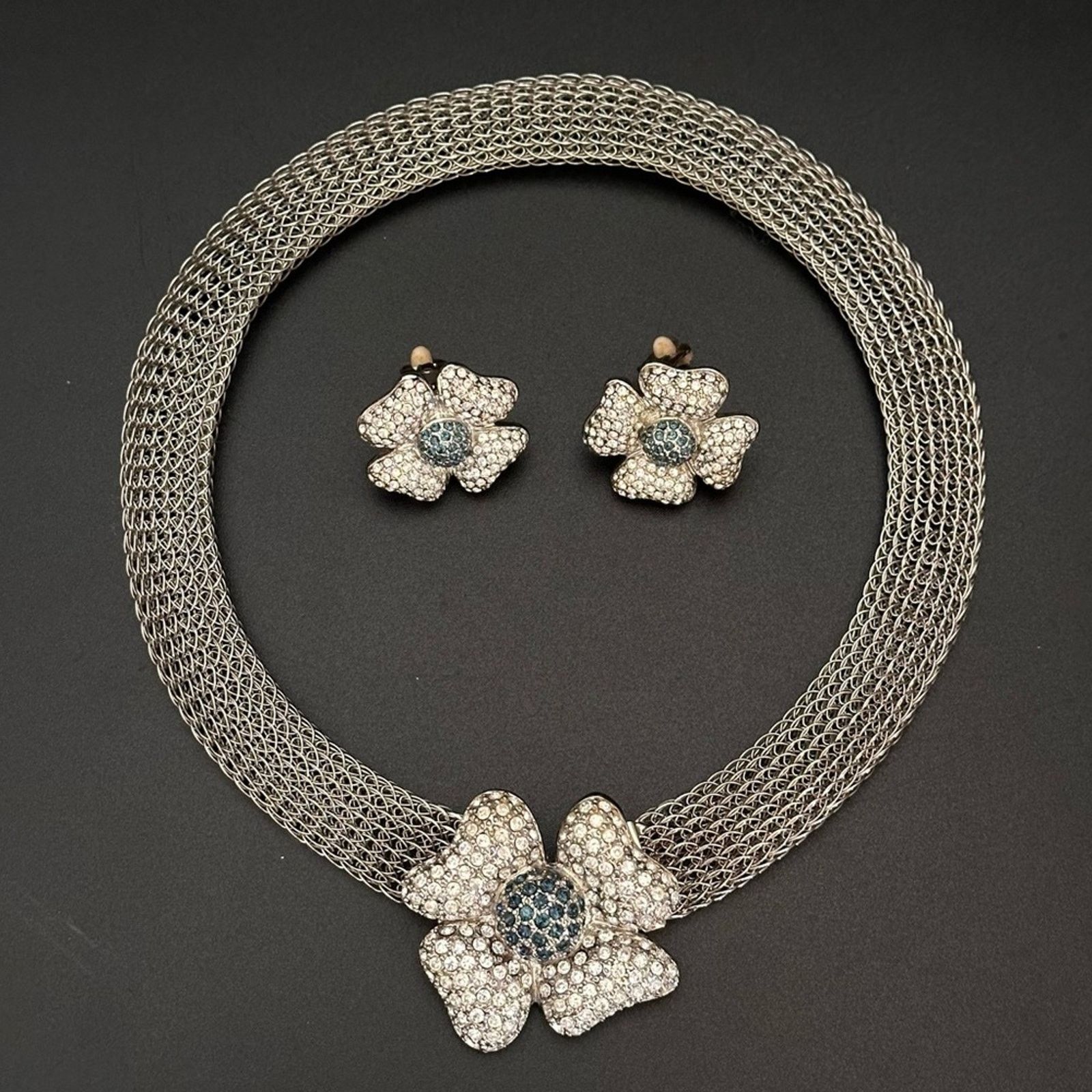 Other Vintage 90's Silver Cage Choker Set Size ONE SIZE - 6 Thumbnail