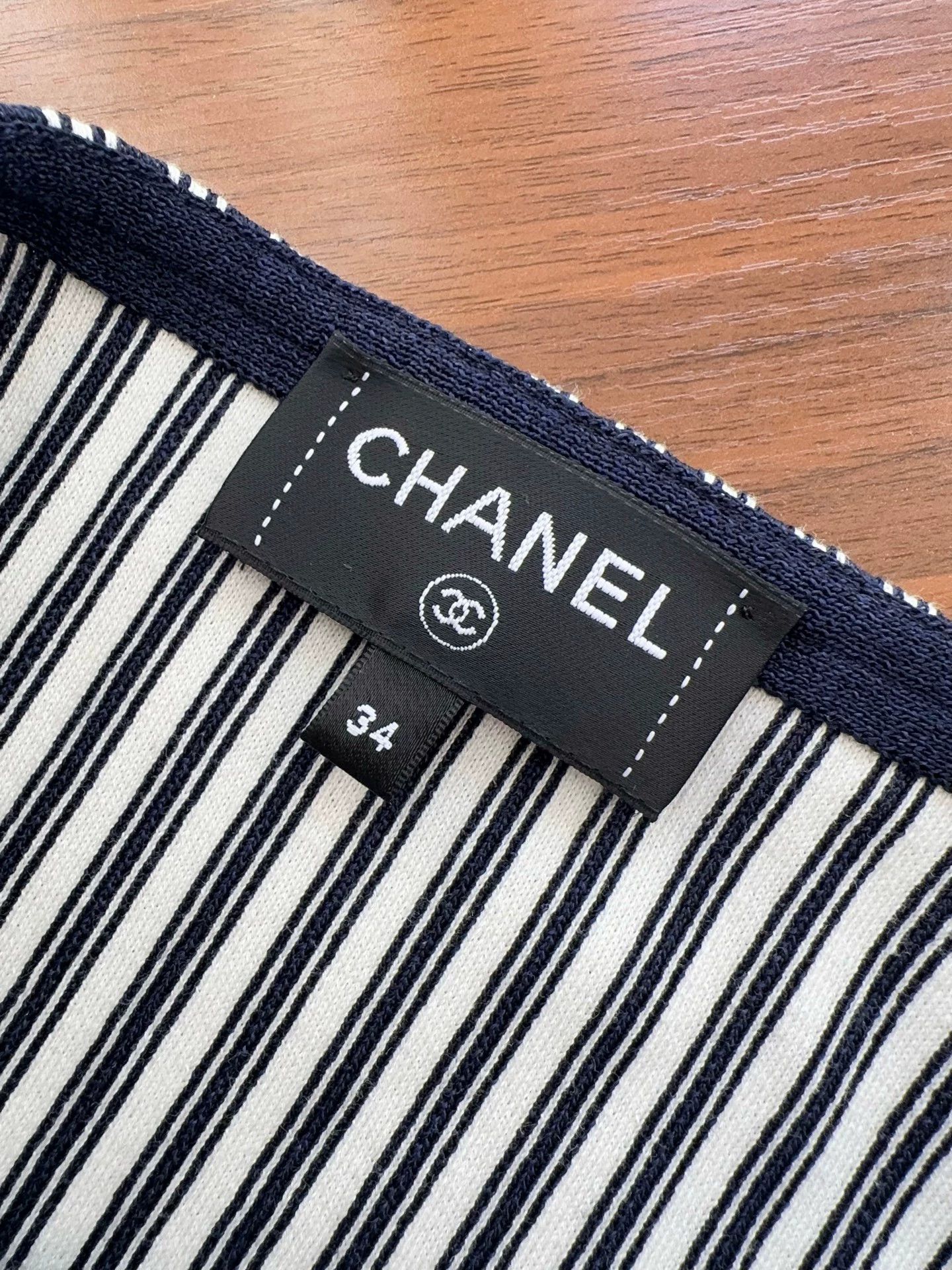 Chanel Chanel 25Ss metal logo striped cami dress 34 Size XS / US 0-2 / IT 36-38 - 8 Thumbnail