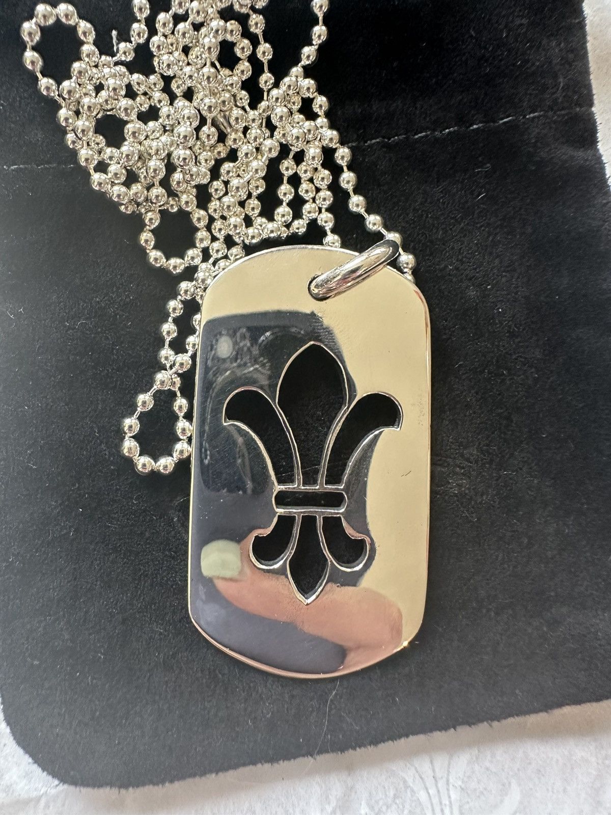 Chrome Hearts Chrome Hearts Large Fleur Cut Out Dog Tag Necklace Size ONE SIZE - 6 Thumbnail