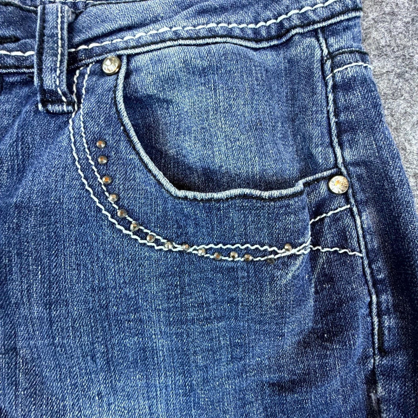 Earl Jeans Earl Jean Jeans Womens 6P Blue Y2K Denim Stretch Embellished Size 30" / US 8 / IT 44 - 3 Thumbnail