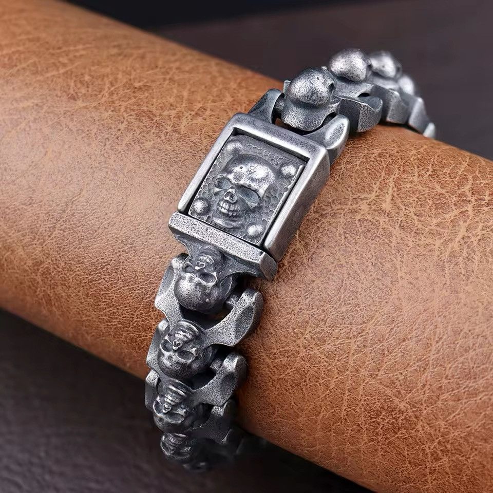 Vintage Trendy Domineering Skull Bracelet Size ONE SIZE - 3 Thumbnail