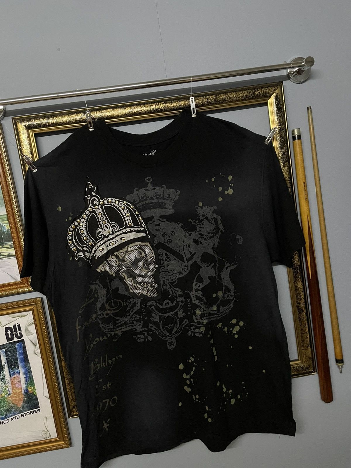 Affliction Vintage Japan Designer Xpress Skull Big Head Faded Tee Size US XXL / EU 58 / 5 - 2 Thumbnail