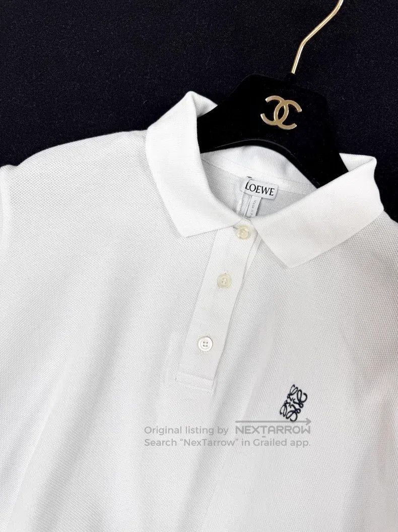 Loewe Loewe White Collar Embroidered Logo Loose Short Sleeve T-S Size M / US 6-8 / IT 42-44 - 7 Thumbnail