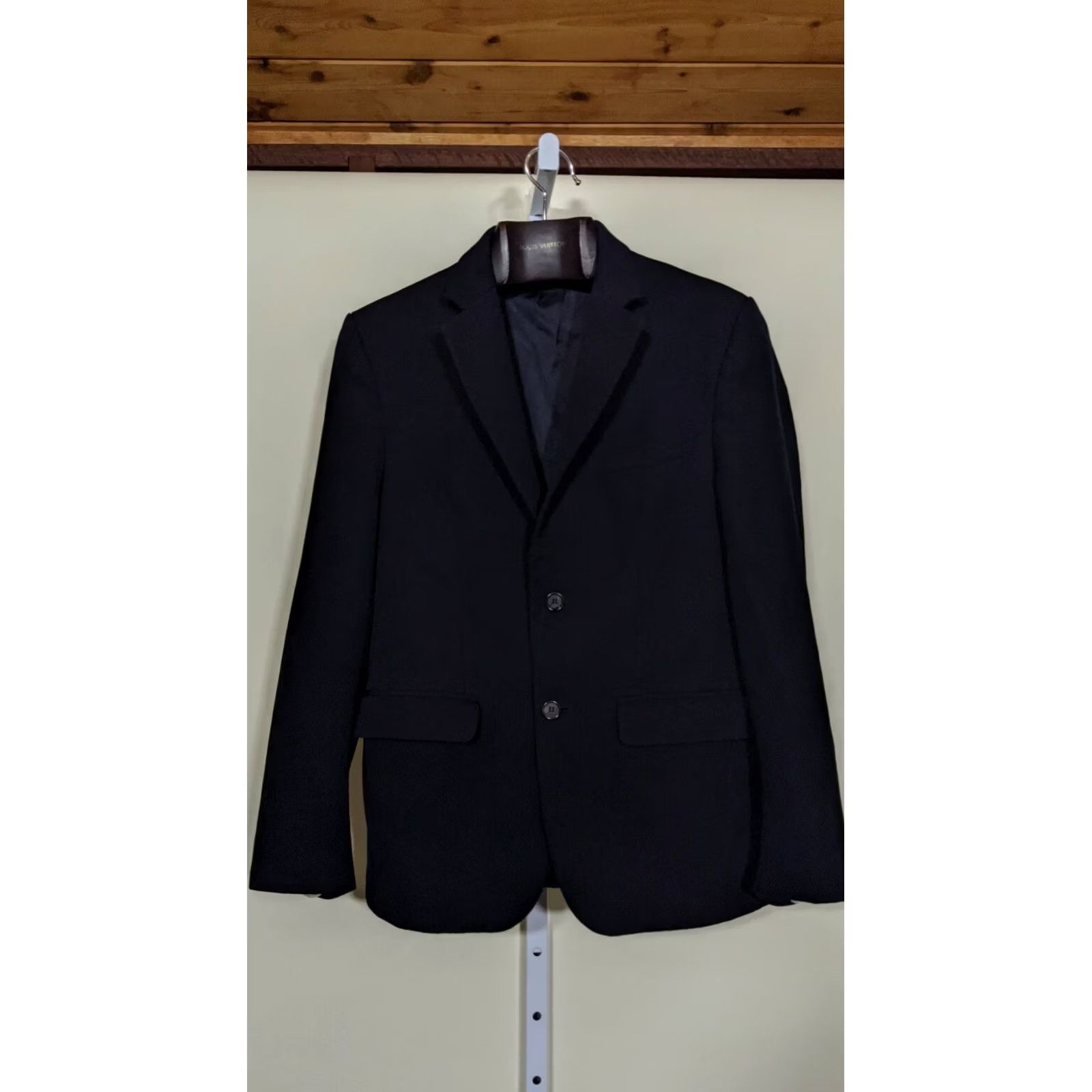 Raf Simons Raf Simons Slim Fit 2 Button Blazer Men 48 Black Pinstripe Lining Cuff Sleeve Visible Tuxedo Fedora Size 48R - 2 Thumbnail