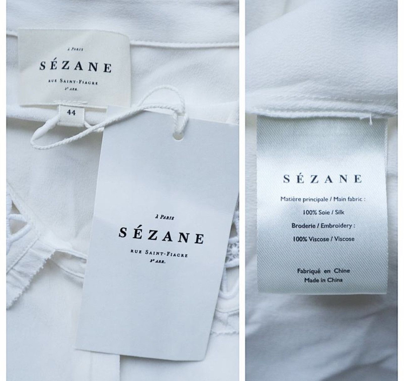 Designer × Sezane Sezane NWT oldmoney style 100% silk blouse shirt Size M / US 6-8 / IT 42-44 - 6 Thumbnail