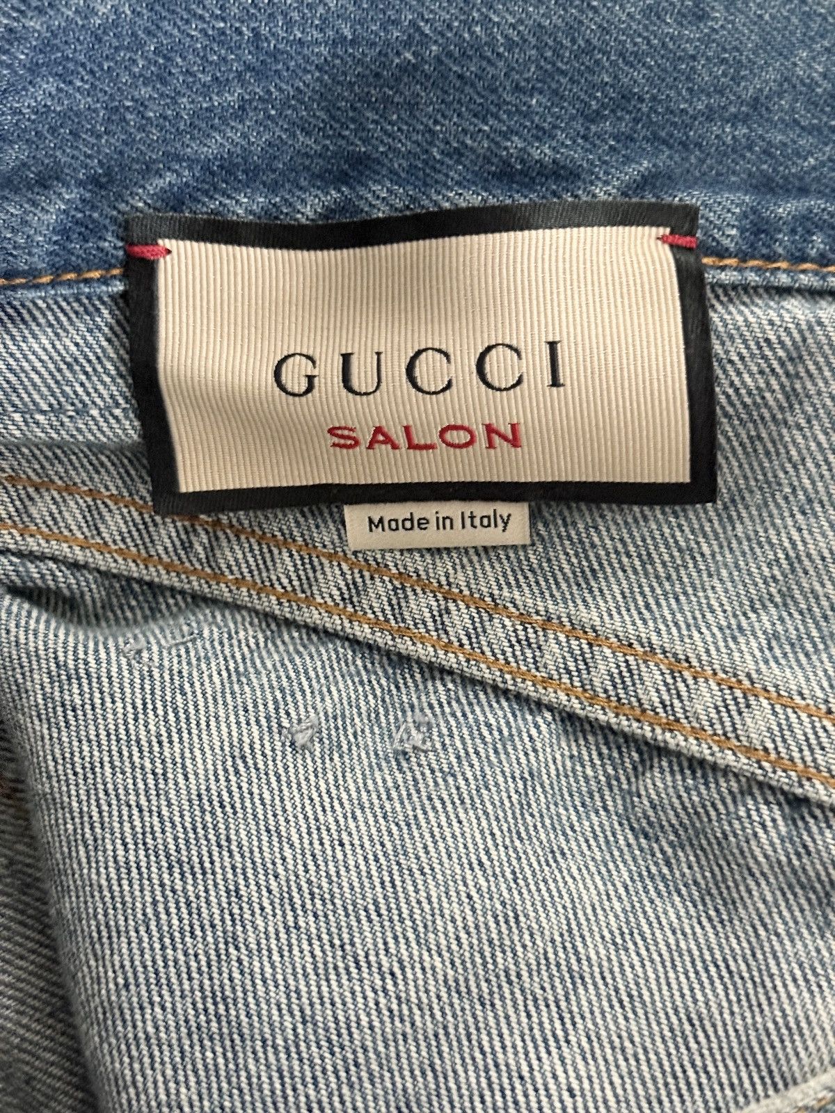Gucci STEAL! Gucci Blue Stud Embellished Denim Shorts (30) Size US 30 / EU 46 - 9 Thumbnail