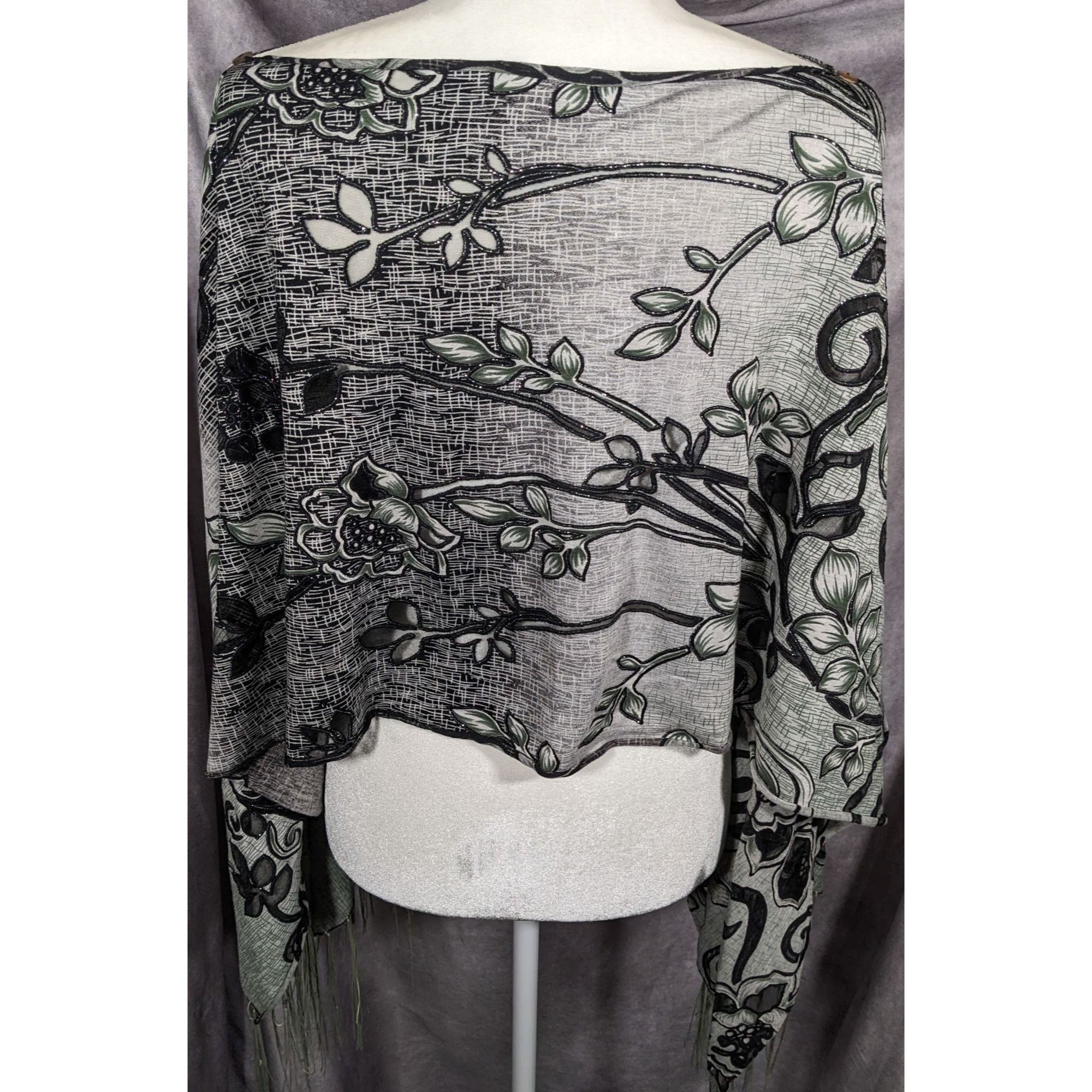 Other Whimsygoth Floral Scroll Burnout Multi-Way Scarf Size ONE SIZE - 10 Thumbnail