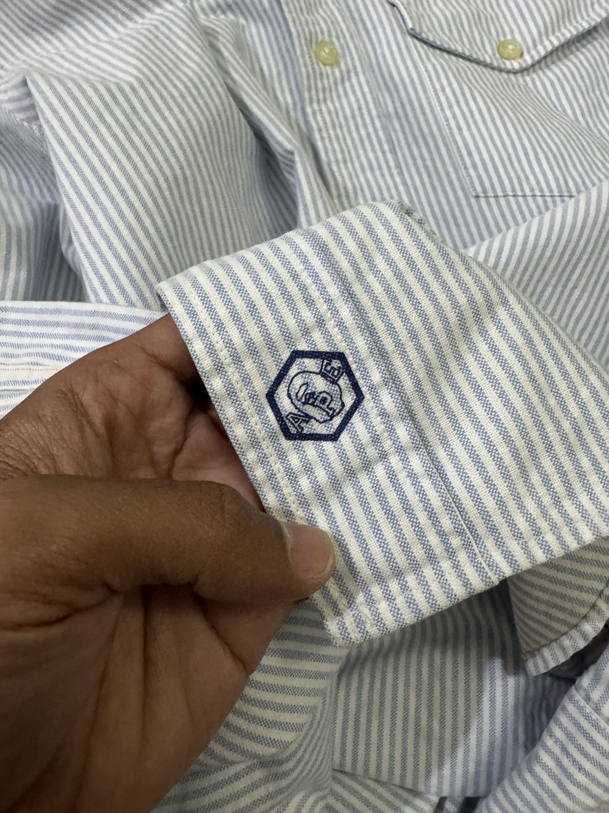 Bape A BATHING APE OXFORD STRIPED POCKET LONG SHIRT🔥RARE🔥 Size US L / EU 52-54 / 3 - 5 Thumbnail