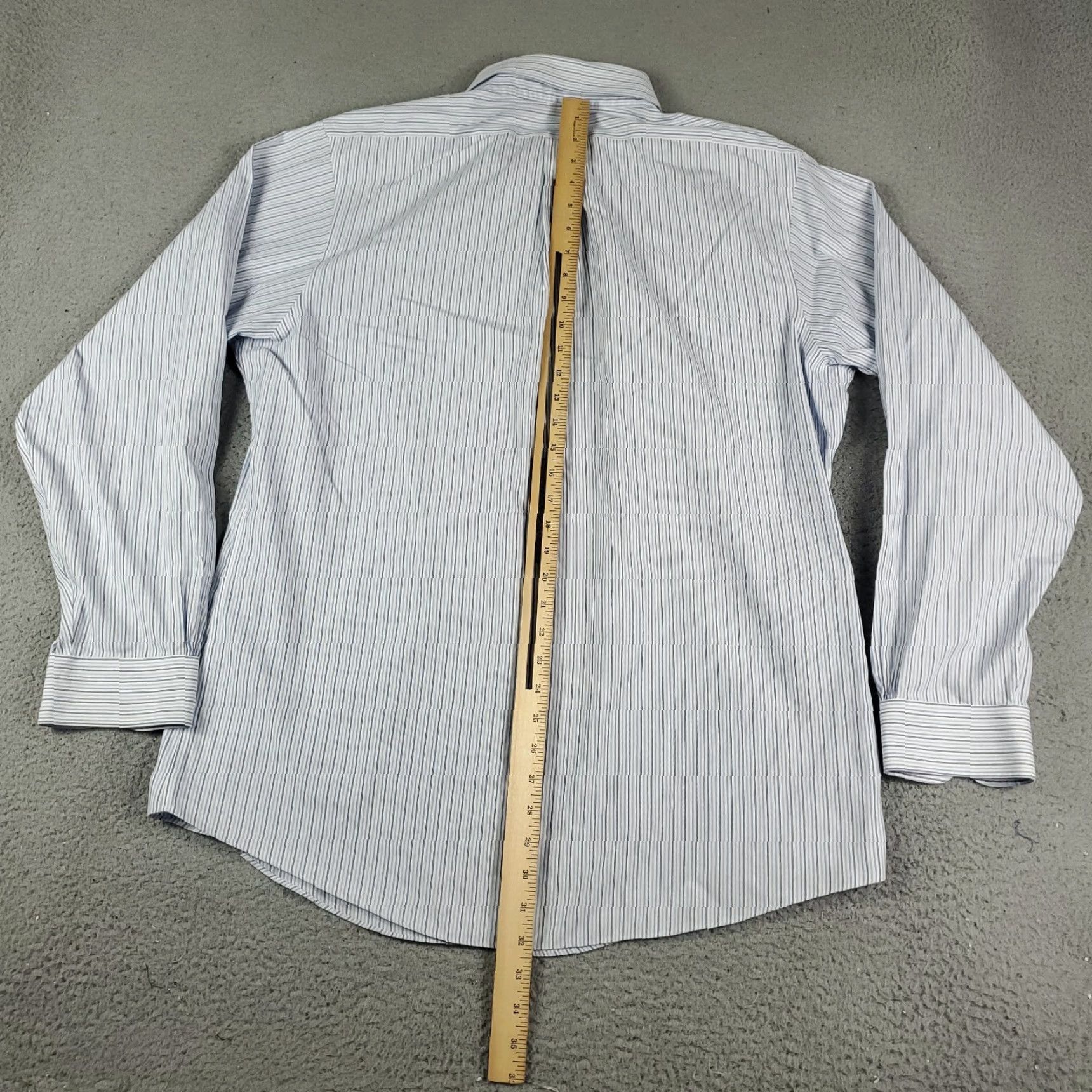 Brooks Brothers Brooks Brothers Dress Shirt Mens 17 Blue Striped Button Up Long Sleeve Non-Iron Regular Fit Dress Shirt Mens Navy Blue Size 46R - 3 Thumbnail