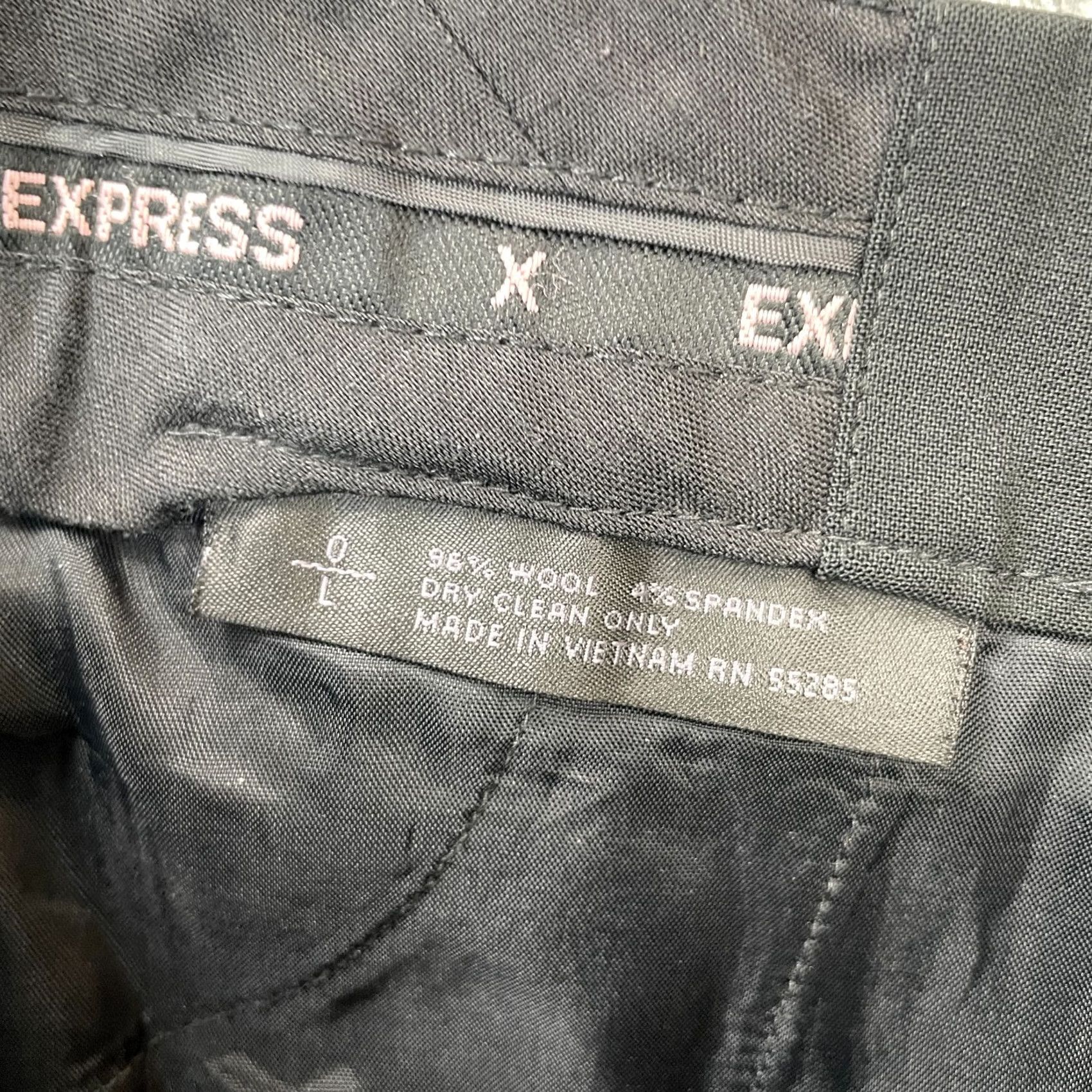 Express Express Womens Pants 0 Black Wool Blend Flared Front Dress Pants Edit Editor Size 30" / US 8 / IT 44 - 4 Thumbnail