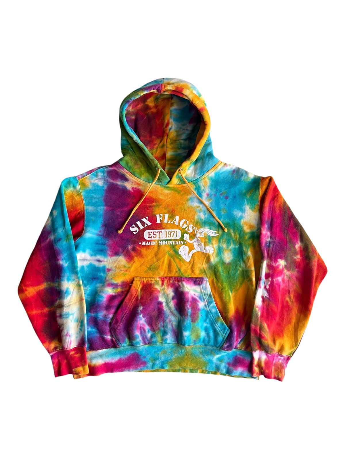 Too Cute Guetta Bros. × Vintage × Warner Bros 1990s Too Cute Bugs Bunny Warner Bros©️ 6 Flags Boxy Hoodie Size US S / EU 44-46 / 1 - 1 Thumbnail