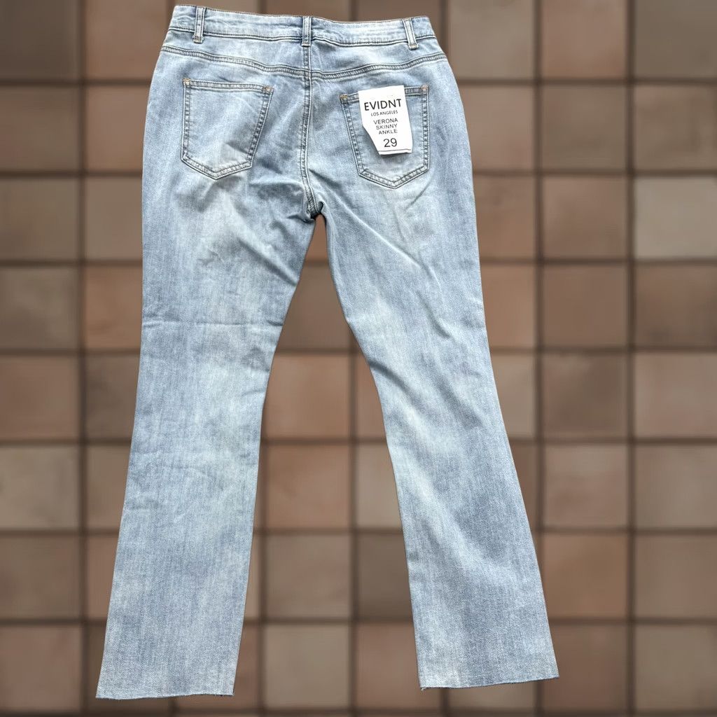 Vintage EVIDNT Jeans Womens 29 Light Wash Verona Skinny Ankle Distressed Raw Hem Denim Womans 29 Blue Skinny Distressed Ankle Hem Size 29" - 1 Thumbnail