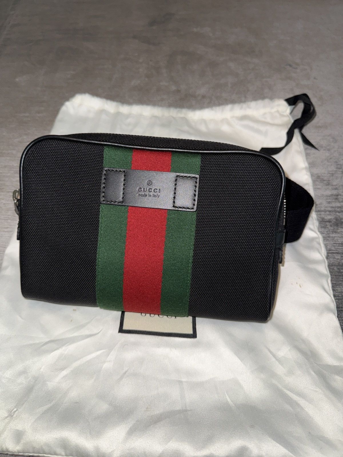 Gucci GUCCI Slim Web Belt Bag Canvas Size ONE SIZE - 1 Thumbnail
