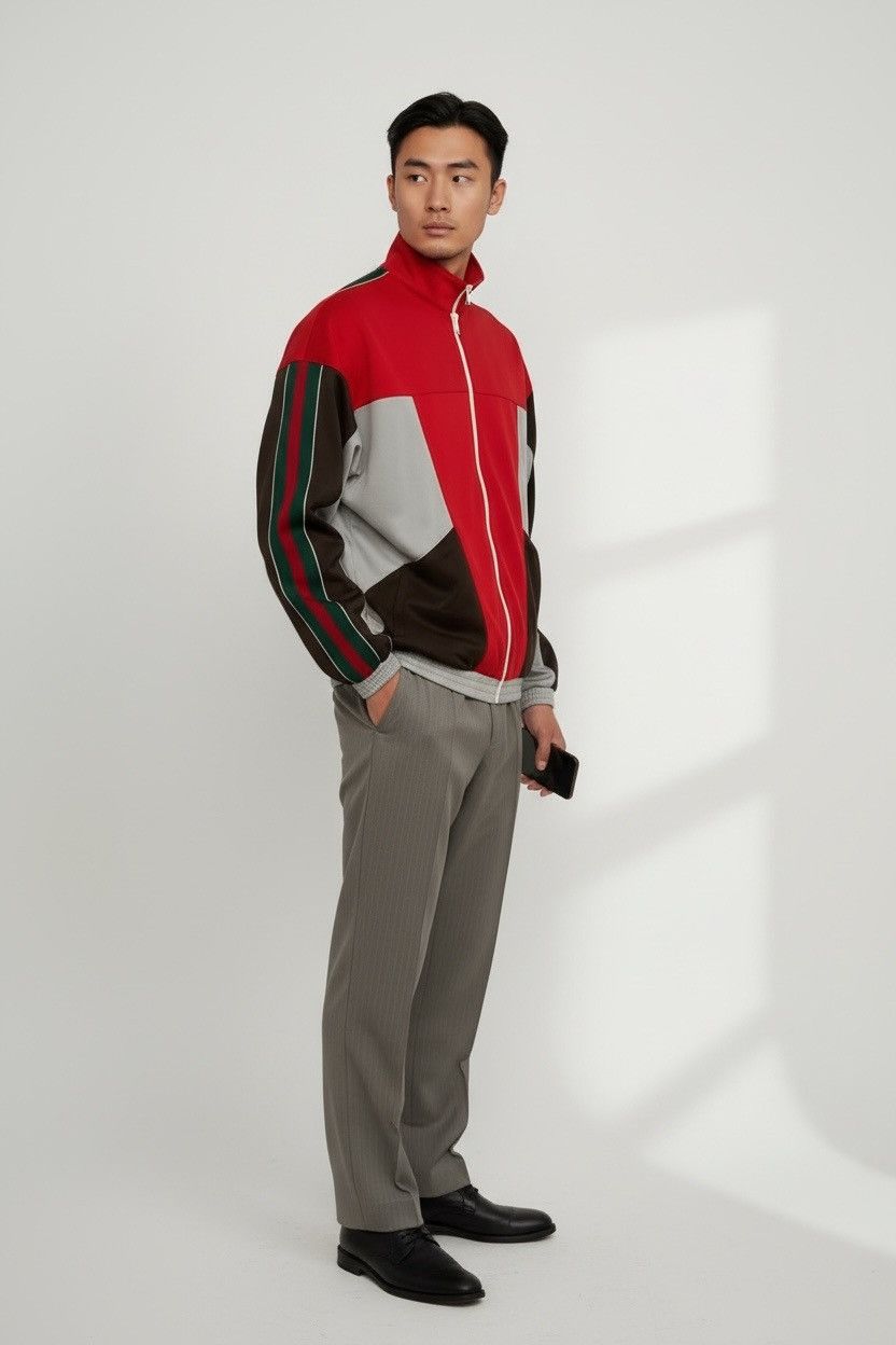 Gucci Gucci Mens Red GG Full Zip Track Jacket Size US M / EU 48-50 / 2 - 2 Thumbnail