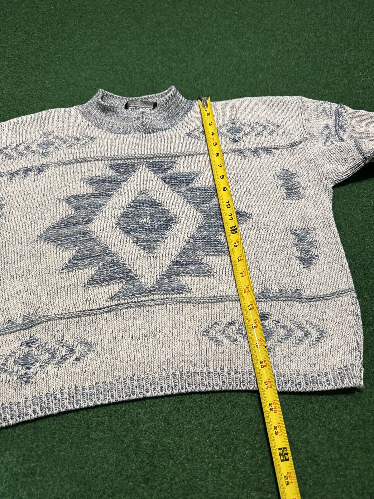 Vintage Castle Square Aztec 80s Geometric Boxy 24x21 M/L Sweater Size M / US 6-8 / IT 42-44 - 6 Thumbnail