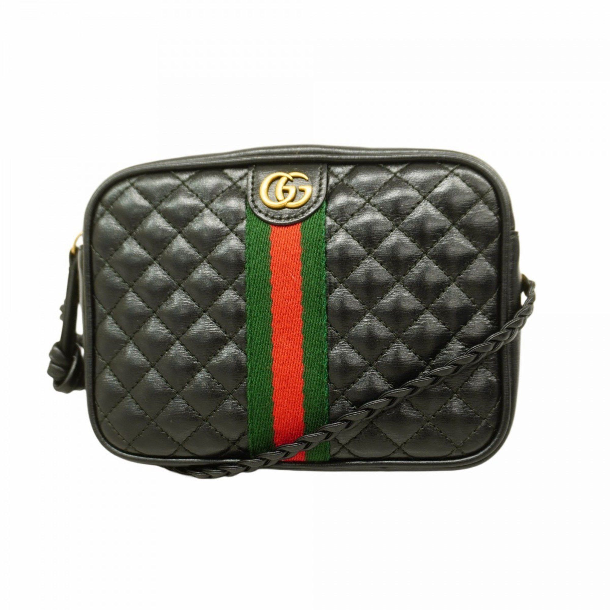 Gucci Shoulder Bag Ophidia 536441 Leather Black Women's
