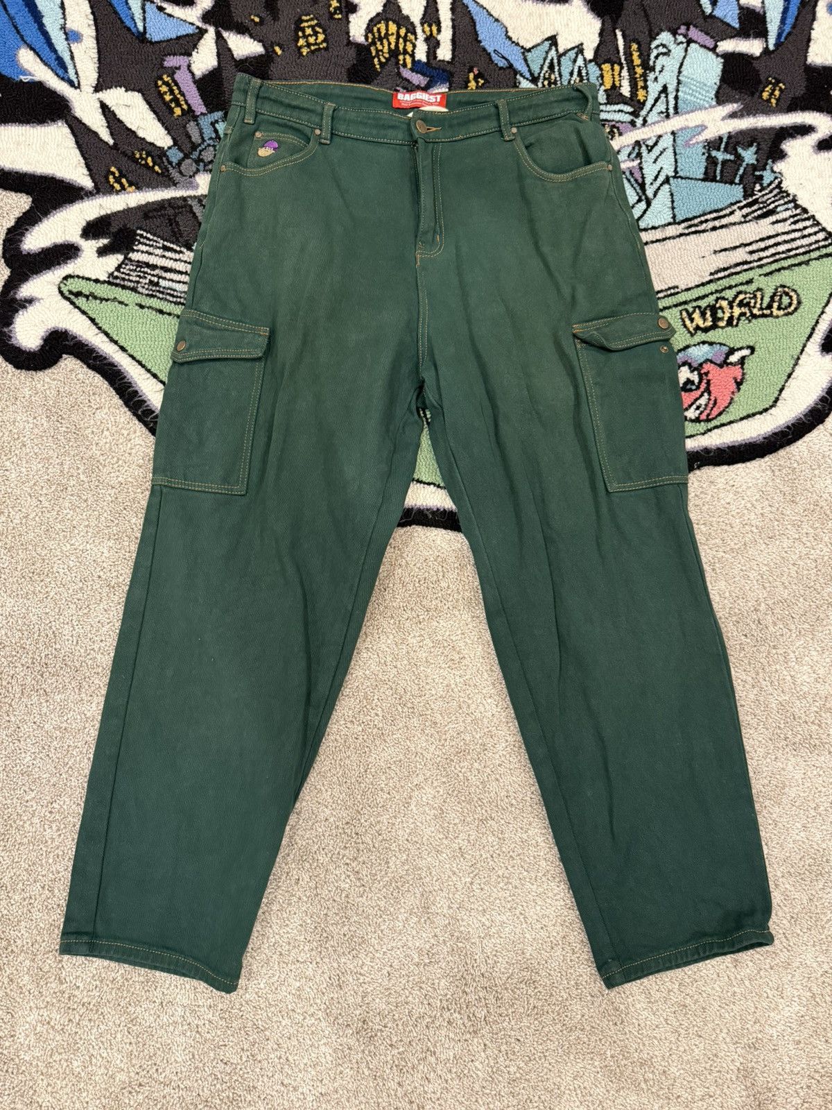 Butter Goods GREEN CARGO DENIM ULTRA BAGGY BUTTER GOODS JEANS Size US 34 / EU 50 - 1 Thumbnail