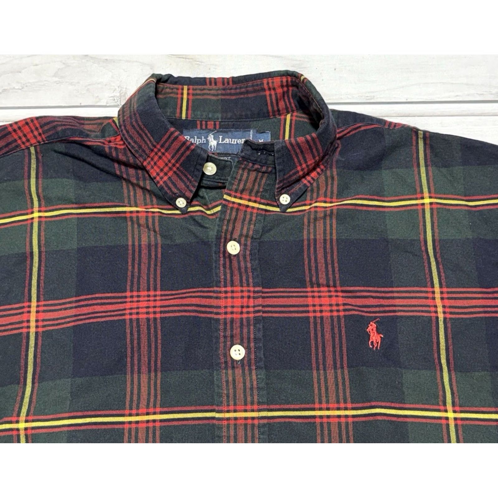 Polo Ralph Lauren VINTAGE Polo Ralph Lauren Big Shirt Men M Red Green Tartan Christmas Plaid Button-Up Long Sleeve Size US M / EU 48-50 / 2 - 2 Thumbnail