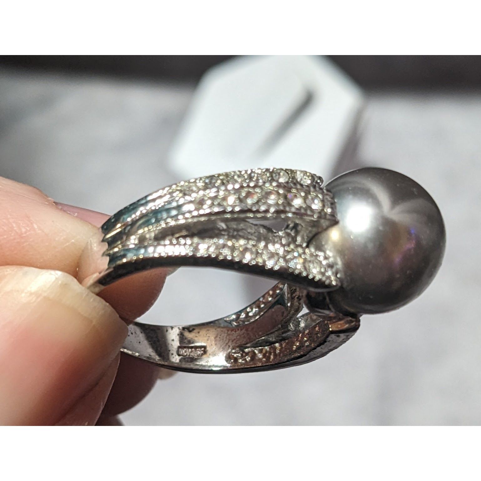 Other Elegant Glam 18K Gold Filled Silver Tone Pearl And Gem Ring Size ONE SIZE - 5 Thumbnail