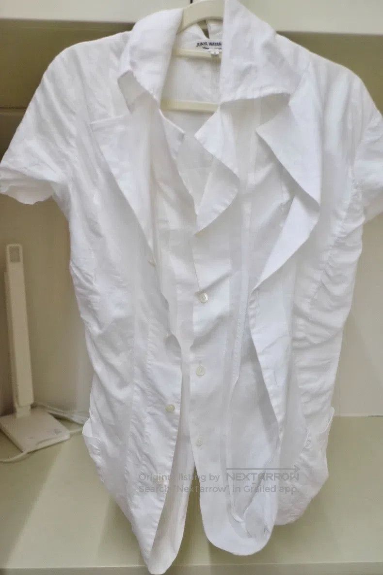 Junya Watanabe JUNYA WATANABE Asymmetrical Neckline Short Sleeve Shirt Size S / US 4 / IT 40 - 5 Thumbnail