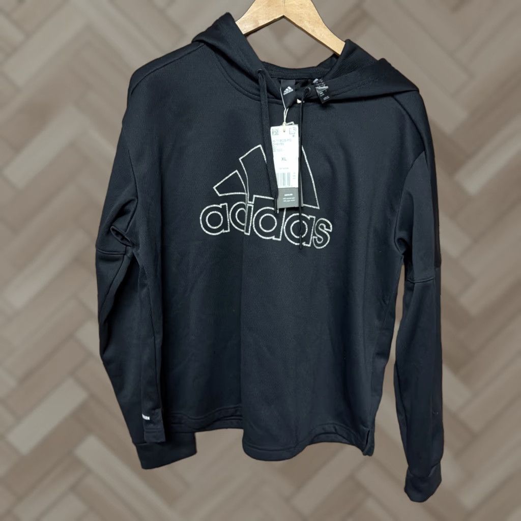 Adidas Adidas Logo Black XL Hoodie Womens NEW NWT Pullover Size XL / US 12-14 / IT 48-50 - 1 Thumbnail