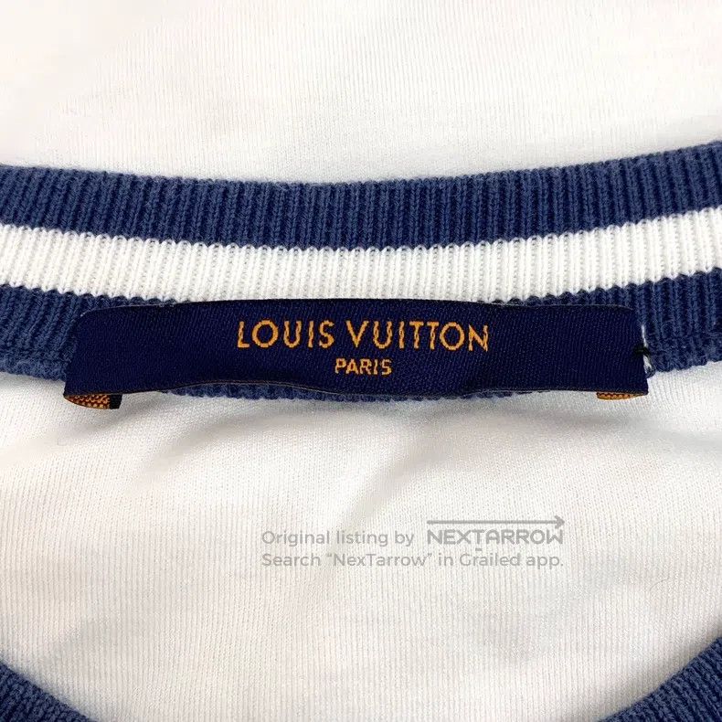 Louis Vuitton Louis Vuitton White logo embroidered cotton crew neck shor Size US S / EU 44-46 / 1 - 6 Thumbnail