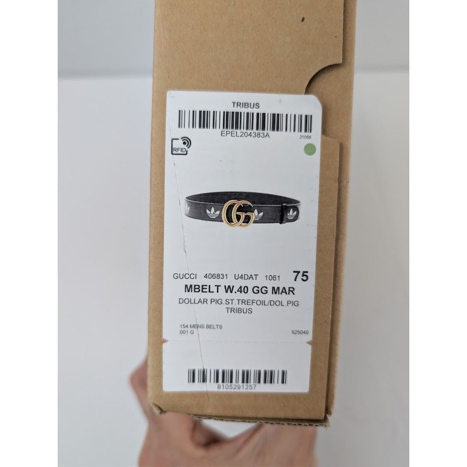 Adidas × Gucci o1rshd1 Size: 75 / M Belt W.40 GG Mar in Black Size 30 - 19 Thumbnail