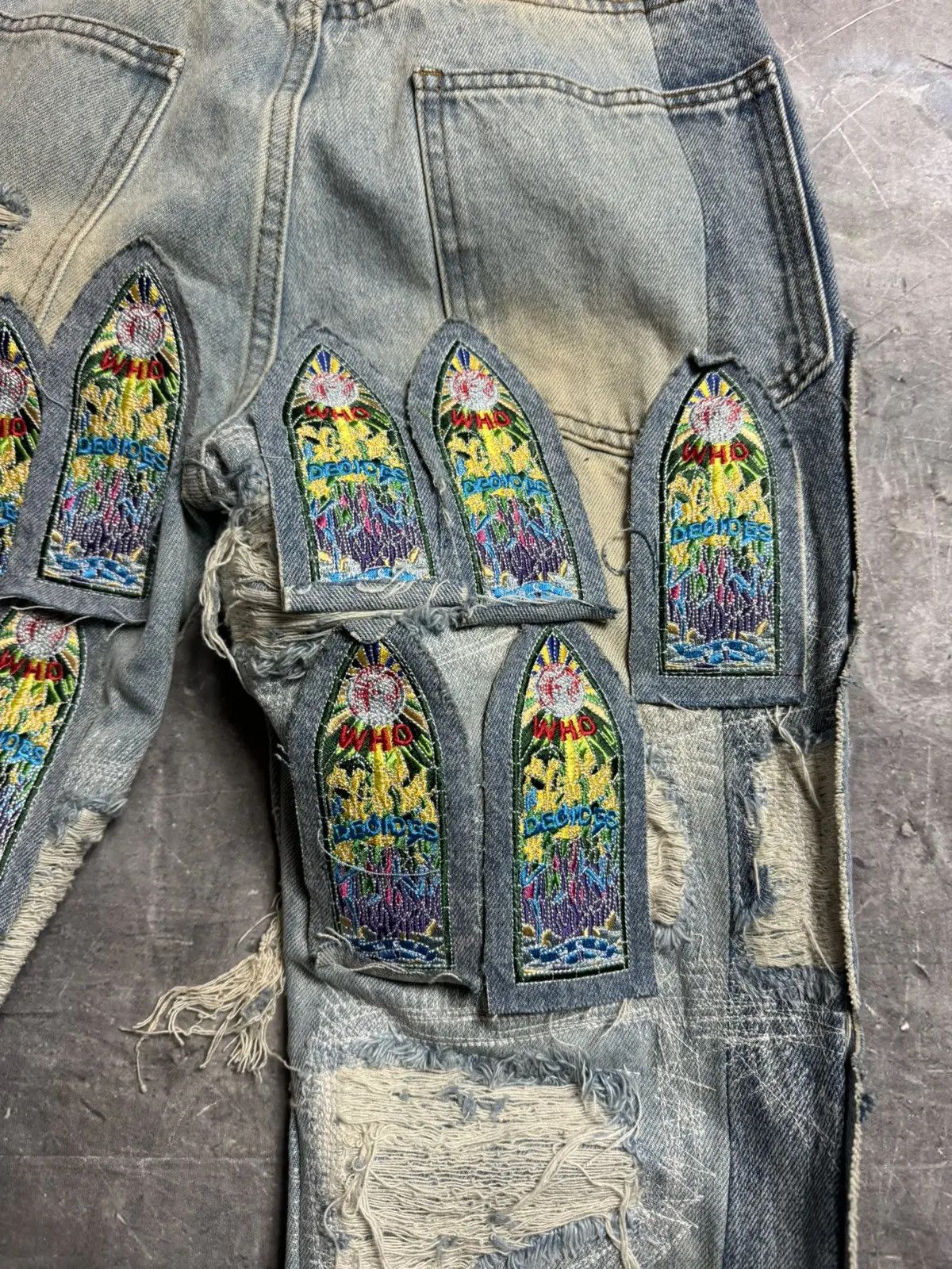 Who Decides War Who Decides War Coliseum Fusion Patchwork Jeans Size US 28 / EU 44 - 10 Thumbnail
